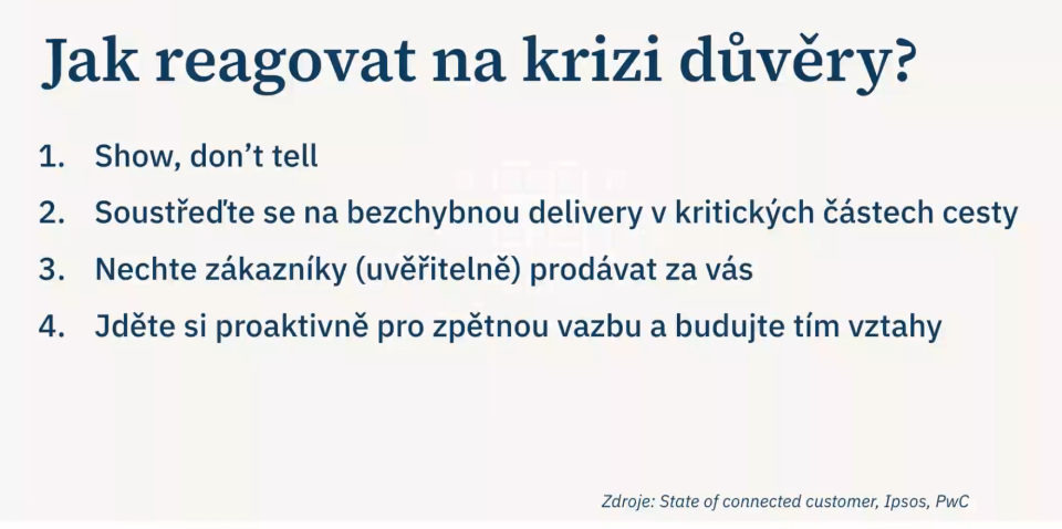 Jak reagovat na krizi důvěry zákazníků?