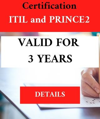 ITIL and PRINCE2 certification for 3 years